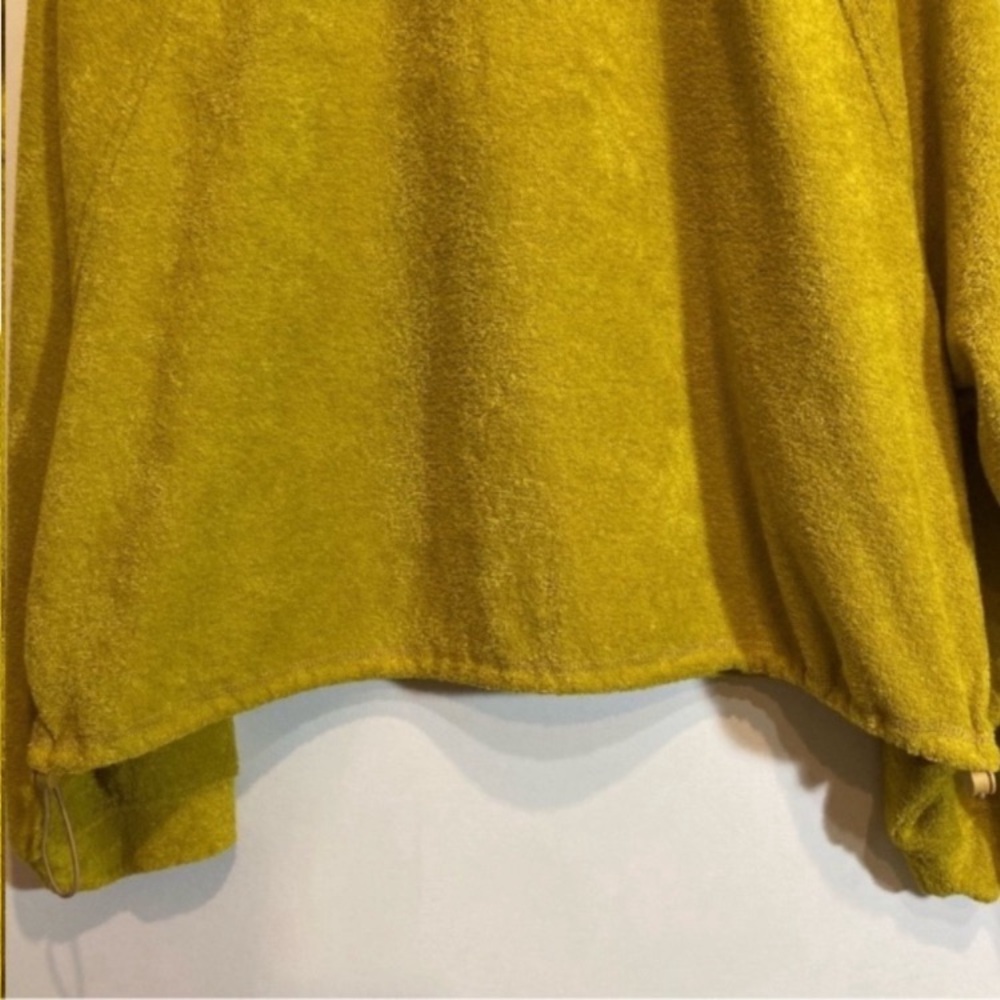 OldNavy Half Zip Up Terry Towel Fleece Sweater Size Large Chartreuse - Picture 6 of 10
